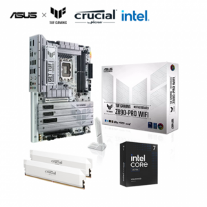 【CPU限量優惠組！】華碩 TUF GAMING Z890-PRO WIFI+美光 Crucial PRO DDR5-6000 32G(16G*2)-(白散熱片)+Intel Core Ultra 7 265K
