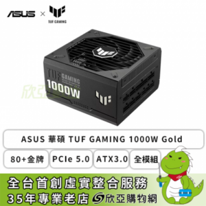 ASUS 華碩 TUF GAMING 1000W Gold (80+金牌/PCIe 5.0/ATX3.0/全模組/十年保固)