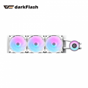 darkFlash Nebula DN360 ARGB 白 (360mm/圖騰鏡面+智慧轉速調節冷頭/風扇免接線鏈扣接頭/ARGB燈光/12cm風扇*3/五年保固)