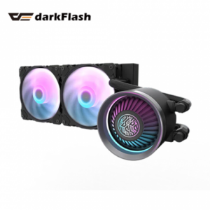 darkFlash Nebula DN240 ARGB 黑 (240mm/圖騰鏡面+智慧轉速調節冷頭/風扇免接線鏈扣接頭/ARGB燈光/12cm風扇*2/五年保固)