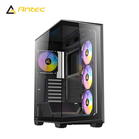 Antec 安鈦克 C3 ARGB 黑 全景玻璃機殼 (ATX/Type-C/內建風扇側3後1/無A柱/顯卡415mm/塔散160mm)