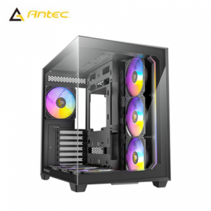 Antec 安鈦克 C5 ARGB 黑 全景玻璃機殼 (ATX/Type-C/內建風扇側3底3後1/支援背插主板/無A柱/顯卡410mm/塔散160mm)