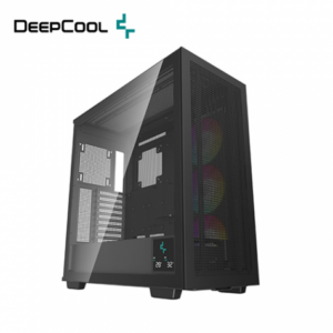 DEEPCOOL MORPHEUS 墨菲斯 黑 玻璃透側機殼 (E-ATX/Type-C/內建風扇側3/智慧溫控顯示/模組化機殼/內附PCIe 4.0/顯卡480mm/塔散195mm)