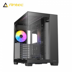 Antec 安鈦克 C8 ARGB 黑 全景玻璃機殼 (E-ATX/Type-C/內建風扇後1底2/無A柱/垂直風道/分艙設計/顯卡440mm/塔散175mm)