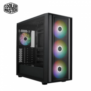 酷碼 MasterBox 600 黑 玻璃透側機殼 (ATX/Type-C/內建風扇前3後1/支援背插/網孔面板/顯卡410mm/塔散170mm)