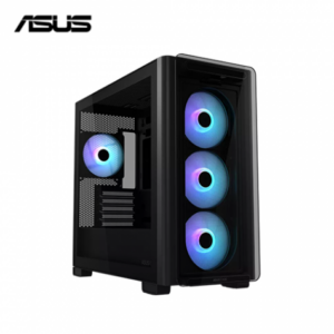 華碩 A23 PLUS 黑 玻璃透側機殼 (M-ATX/Type-C/內建風扇前3後1/ARGB燈光/玻璃面板/支援背插主板/顯卡380mm/塔散165mm)