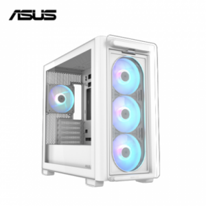 華碩 A23 PLUS 白 玻璃透側機殼 (M-ATX/Type-C/內建風扇前3後1/ARGB燈光/玻璃面板/支援背插主板/顯卡380mm/塔散165mm)