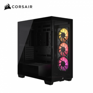 Corsair 海盜船 3500X ARGB 黑 全景玻璃機殼 (E-ATX/Type-C/內建風扇側3/支援背插主板/顯卡410mm/塔散170mm)