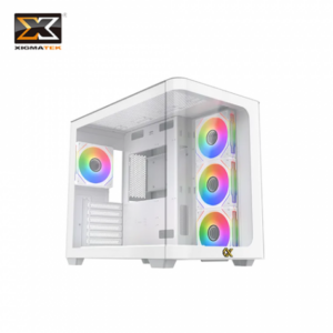 Xigmatek 富鈞科技 PANO ARCTIC ARGB 白 全景玻璃機殼 (E-ATX/Type-C/內建風扇側3下3後1/內建燈光遙控器/曲面玻璃/顯卡410mm/塔散160mm)