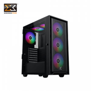 Xigmatek 富鈞 XTK-Z 黑 玻璃透側機殼 (ATX/內建風扇前3上2後1/RGB固定光/顯卡325mm/塔散160mm)