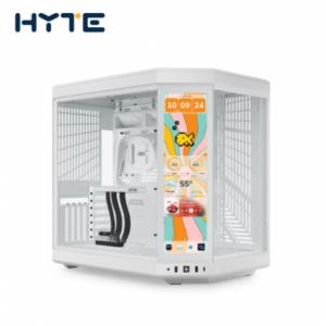 HYTE Y70 Touch Infinite 白 全景玻璃機殼 (E-ATX/Type-C/內附PCIe4.0延長線/14.9吋觸控螢幕/顯卡422mm/塔散180mm)
