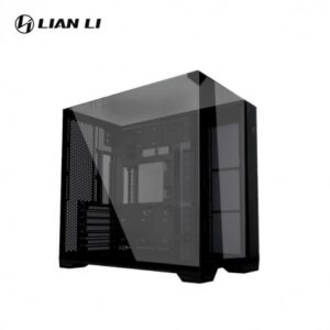 聯力 O11 Vision Compact 黑 全景玻璃機殼 (E-ATX/Type-C/三面玻璃/雙頂蓋(玻璃+網孔)/無A柱/支援背插主板/顯卡408mm/塔散164mm)