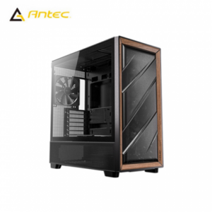 Antec 安鈦克 FLUX 黑 玻璃透側機殼 (E-ATX/Type-C/內建風扇前3後1下1/支援背插主板/胡桃木設計/網孔面板/顯卡408mm/塔散180mm)