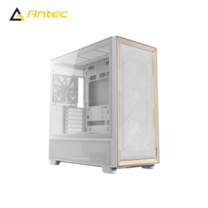 Antec 安鈦克 FLUX 白 玻璃透側機殼 (E-ATX/Type-C/內建風扇前3後1下1/支援背插主板/胡桃木設計/網孔面板/顯卡408mm/塔散180mm)