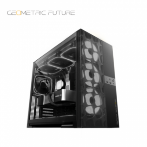 幾何未來 Model 5 Vent 鐵扇 黑 玻璃透側機殼 (E-ATX/Type-C/內建風扇側1下3後1/網孔面板/公仔平台/顯卡460mm/塔散180mm)