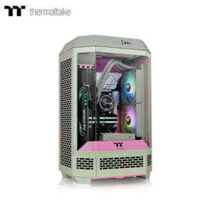 曜越 The Tower 300 抹茶梅 玻璃透側機殼 (M-ATX/Type-C/內建風扇上2/支援背插主板/三面玻璃/八角棱柱外型/顯卡400mm/塔散210mm)