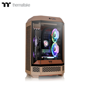 曜越 The Tower 300 礫石砂 玻璃透側機殼 (M-ATX/Type-C/內建風扇上2/支援背插主板/三面玻璃/八角棱柱外型/顯卡400mm/塔散210mm)