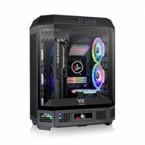 曜越 The Tower 600 黑 玻璃透側機殼 (ATX/Type-C/內建風扇上2/支援背插主板/三面玻璃/八角棱柱外型/顯卡400mm/塔散210mm)