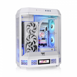 曜越 The Tower 600 白 玻璃透側機殼 (ATX/Type-C/內建風扇上2/支援背插主板/三面玻璃/八角棱柱外型/顯卡400mm/塔散210mm)