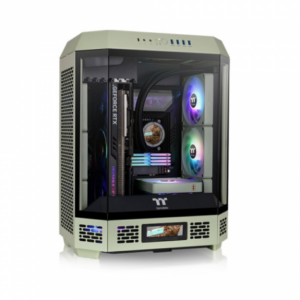 曜越 The Tower 600 抹茶綠 玻璃透側機殼 (ATX/Type-C/內建風扇上2/支援背插主板/三面玻璃/八角棱柱外型/顯卡400mm/塔散210mm)