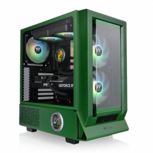 曜越 Ceres 350 MX 競速綠 玻璃透側機殼 (ATX/Type-C/內建風扇前2(ARGB)後1/雙面板(玻璃+網孔)/支援背插主板/顯卡360mm/塔散185mm)