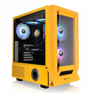 曜越 Ceres 350 MX 蜂芒黃 玻璃透側機殼 (ATX/Type-C/內建風扇前2(ARGB)後1/雙面板(玻璃+網孔)/支援背插主板/顯卡360mm/塔散185mm)