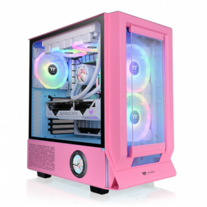 曜越 Ceres 350 MX 泡泡粉 玻璃透側機殼 (ATX/Type-C/內建風扇前2(ARGB)後1/雙面板(玻璃+網孔)/支援背插主板/顯卡360mm/塔散185mm)