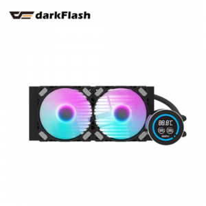 darkFlash DN240D 冰旋峰 黑 (240mm/2.1″液晶顯示水冷頭/ARGB燈光/預裝風扇/12cm風扇*2/五年保固)