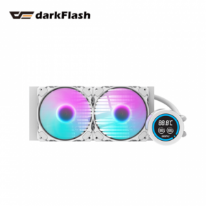 darkFlash DN240D 冰旋峰 白 (240mm/2.1″液晶顯示水冷頭/ARGB燈光/預裝風扇/12cm風扇*2/五年保固)