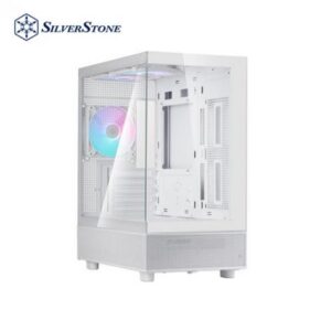 銀欣 Lucid 04 白 全景玻璃機殼 (M-ATX/Type-C/內建風扇上2後1/無A柱/顯卡350mm/塔散177mm)
