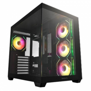DEEPCOOL CG530 4F 黑 全景玻璃機殼 (ATX/Type-C/內建風扇側3後1/無A柱/支援背插主板/顯卡410mm/塔散160mm)