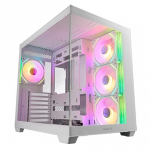 DEEPCOOL CG530 4F WH 白 全景玻璃機殼 (ATX/Type-C/內建風扇側3後1/無A柱/支援背插主板/顯卡410mm/塔散160mm)