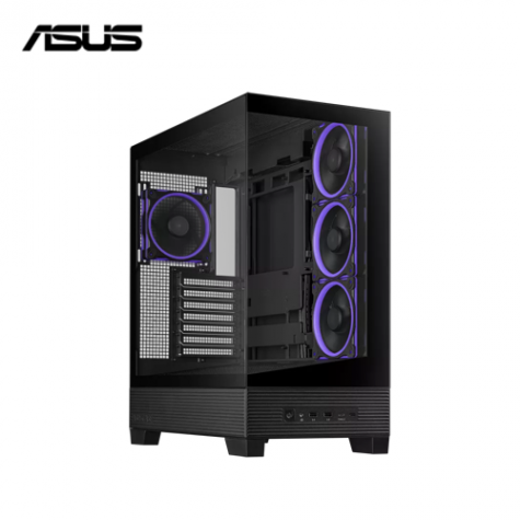 華碩 A31 PLUS 黑 全景玻璃機殼 (ATX/Type-C/內建ARGB風扇側3後1/支援背插主板/傾斜基座設計/顯卡380mm/塔散165mm)