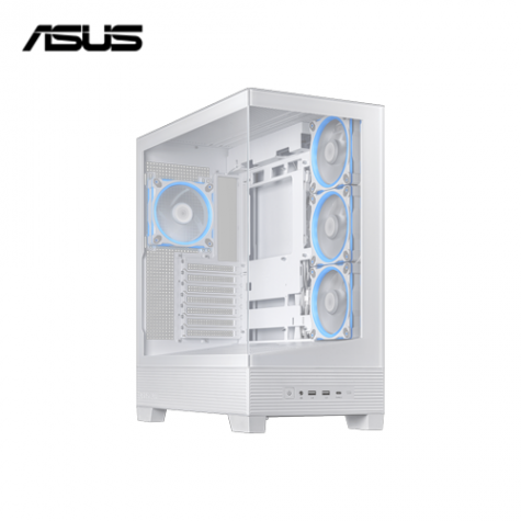 華碩 A31 PLUS 白 全景玻璃機殼 (ATX/Type-C/內建ARGB風扇側3後1/支援背插主板/傾斜基座設計/顯卡380mm/塔散165mm)