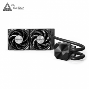 MONTECH HyperFlow Silent 240 黑 (240mm/靜音冷頭/預安裝設計/12cm風扇*2/六年保固)