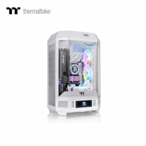 曜越 The Tower 300 白 玻璃透側機殼 (M-ATX/Type-C/內建風扇上2/支援背插主板/三面玻璃/八角棱柱外型/顯卡400mm/塔散210mm)