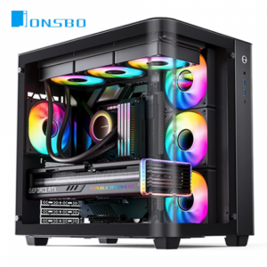 JONSBO 喬思伯 TK3 黑 全景玻璃機殼 台灣版 (ATX/Type-C/內建風扇側3後1/曲面環景玻璃/支援背插主板/顯卡420mm/塔散165mm)