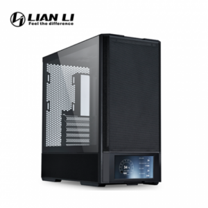 聯力 Lancool 207 Digital 黑 玻璃透側機殼 (ATX/Type-C/6吋LCD/內建風扇前2底2/內建顯卡支撐架/顯卡375mm/塔散180mm)