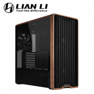 聯力 Lancool 217 黑 玻璃透側機殼 (E-ATX/Type-C/支援背插主板/內建風扇前2底2後1/胡桃木設計/顯卡375mm/塔散180mm)