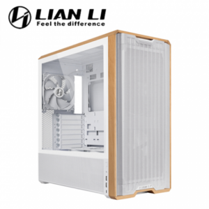聯力 Lancool 217 白 玻璃透側機殼 (E-ATX/Type-C/支援背插主板/內建風扇前2底2後1/淺色樺木設計/顯卡375mm/塔散180mm)