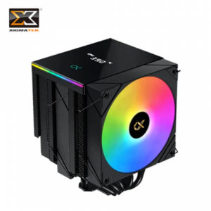 Xigmatek 富鈞 AK6 DUAL Digital 黑 (6導管/12cm風扇*2/ARGB燈光/數位顯示上蓋/黑化版/雙塔雙扇/高160mm)