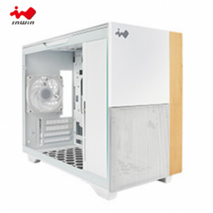迎廣 F3 白 玻璃透側機殼 (M-ATX/Type-C/內建風扇後1/楓木飾板/支援背插主板/顯卡340mm/塔散160mm)