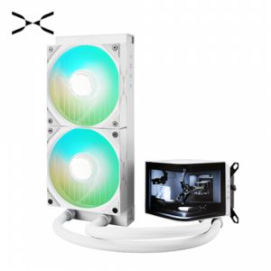 TRYX Panorama 240 ARGB 白 (240mm/6.5″AMOLED曲面水冷頭/12cm風扇*2/Asetek8.5 V2/6年保固/螢幕2年保)