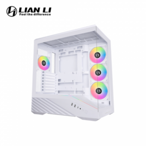 聯力 V100R 白 全景玻璃機殼 (ATX/Type-C/內建風扇側3後1/支援背插主板/內附顯卡支撐架/顯卡415mm/塔散180mm)
