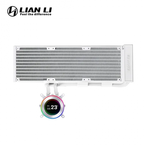 聯力 Hydroshift II LCD-C 360N 白 裸排水冷 (360mm/2.1″LCD水冷頭/側裝式水冷管/無風扇/六年保固)
