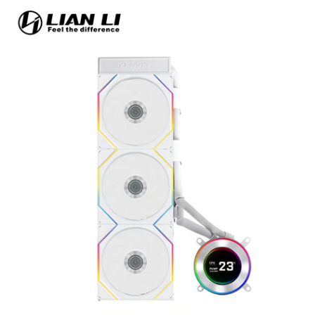 聯力 Hydroshift II LCD-C 360TL 白 (360mm/2.1″LCD水冷頭/TL無線風扇+控制器/側裝式水冷管/六年保固)