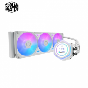 酷碼 MasterLiquid 360 Atmos II LCD ARGB 白 (360mm/2.1″LCD水冷頭/雙腔室設計/預裝一體式風扇/六年保)