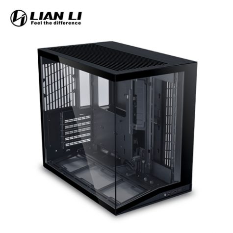 聯力 O11 Dynamic Mini V2 黑 全景玻璃機殼 (ATX/Type-C/支援背插主板/傾斜底部/內附顯卡支架/顯卡400mm/塔散160mm)