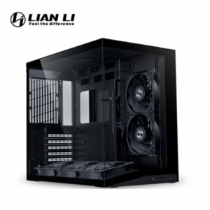 聯力 O11 Dynamic Mini V2 Flow 黑 全景玻璃機殼 (ATX/Type-C/內建風扇側2底3/支援背插主板/傾斜底部/內附顯卡支架/顯卡400mm/塔散160mm)