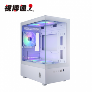 視博通 LEX100M 白 全景玻璃機殼 (M-ATX/內建風扇上2底2後1/RGB定光/顯卡315mm/塔散165mm)